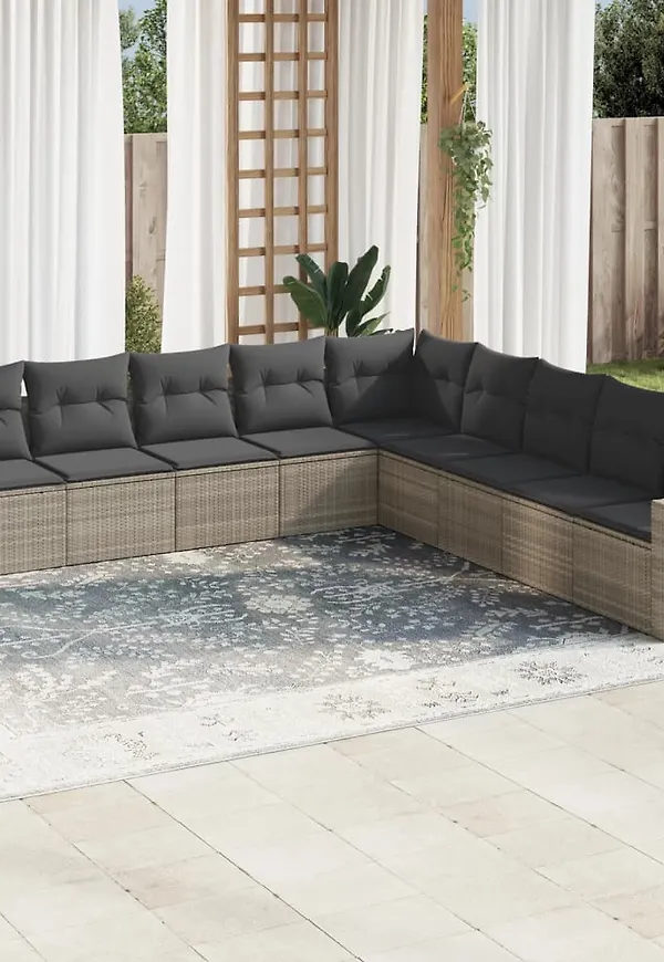 Jättefin loungegrupp i grått från vidaXL.