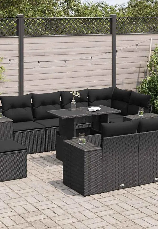 Jättefin trädgårdsbord i svart från vidaXL.