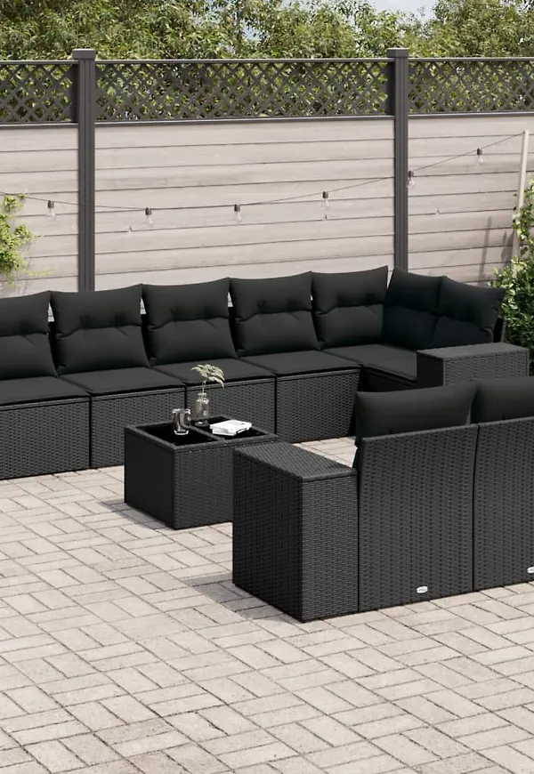 Modern soffgrupp i svart från vidaXL.