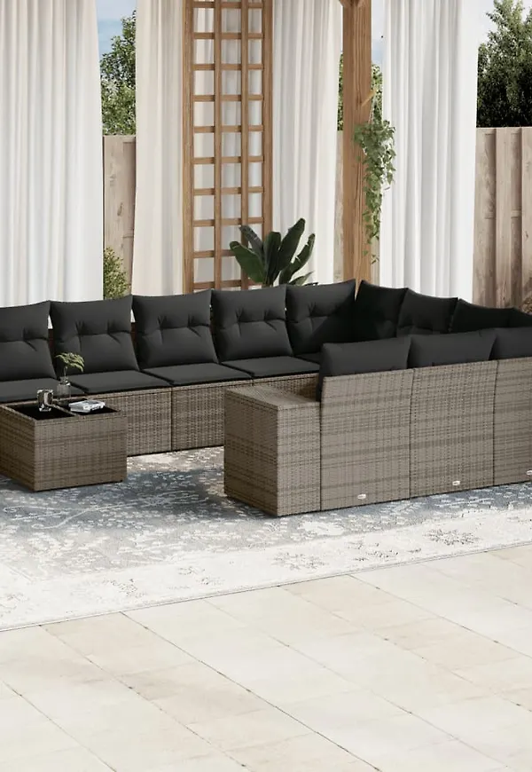 Komfortabel soffgrupp i grått från vidaXL.