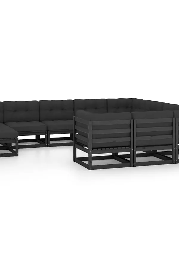 Komfortabel loungegrupp i svart från vidaXL.