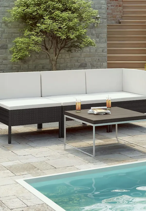 Stilren trädgårdsgrupp i svart från vidaXL.