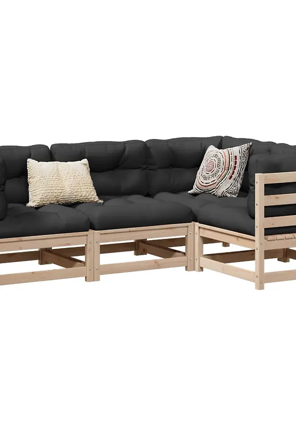 Superfin vidaxl möbelgrupp i brun färg gjord i bomull.