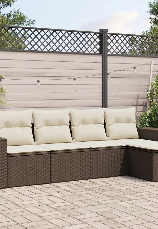 Brun vidaXL-loungegrupp i skön modell.