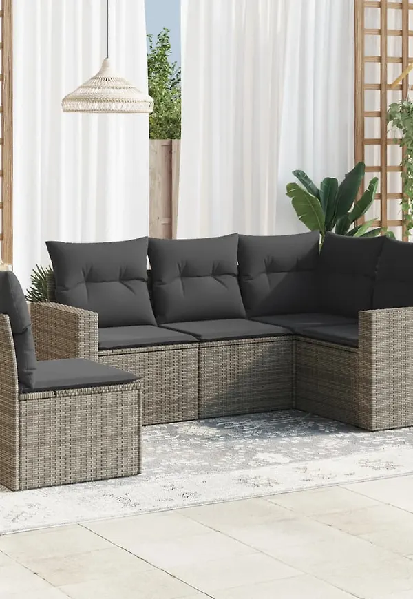 Grå vidaXL-loungegrupp i fantastiskt snygg modell.