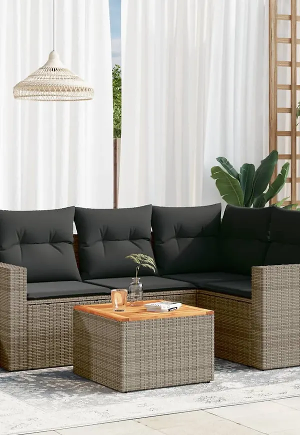 Grå vidaXL-trädgårdsbord i riktigt snygg modell.