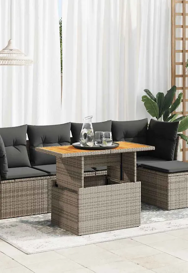 Fantastiskt snygg trädgårdsbord i grått från vidaXL.