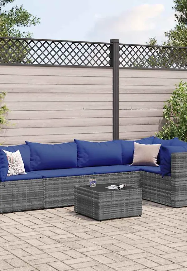 Jättefin loungegrupp i grått från vidaXL.