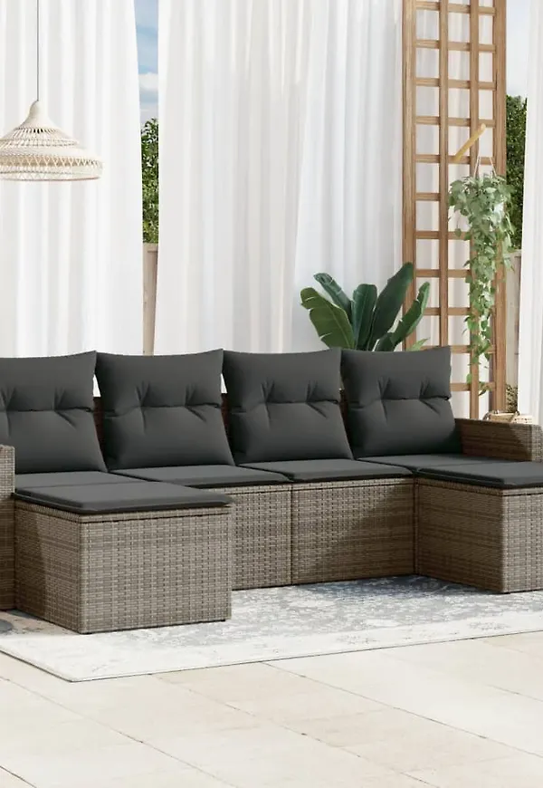 Moderiktig loungegrupp i grått från vidaXL.