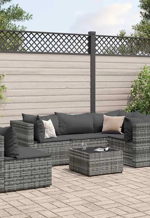 Grå vidaXL-loungegrupp i otroligt fin modell.