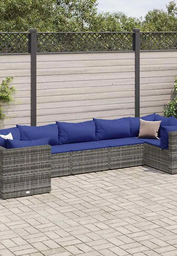 Grå vidaXL-loungegrupp i jättesnygg modell.