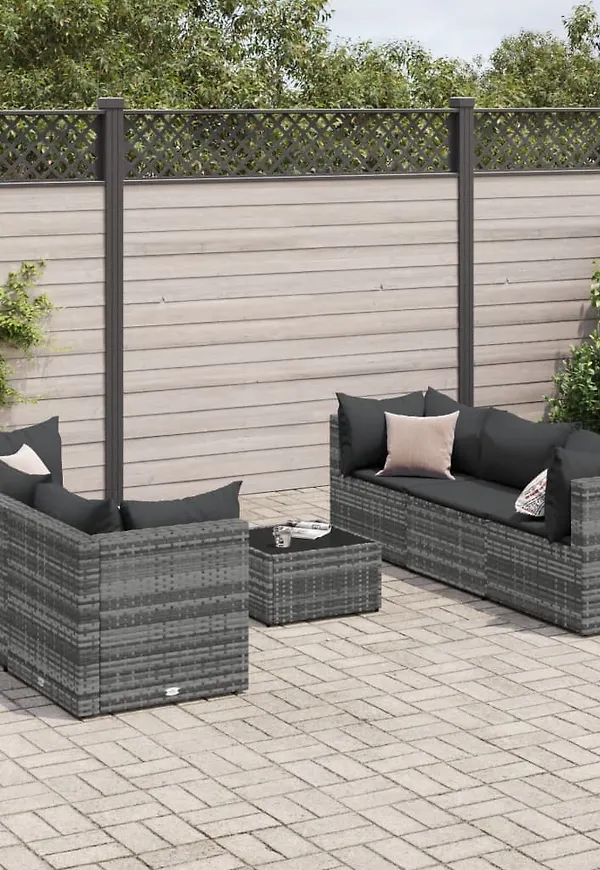 Grå vidaXL-möbelgrupp i smickrande modell.