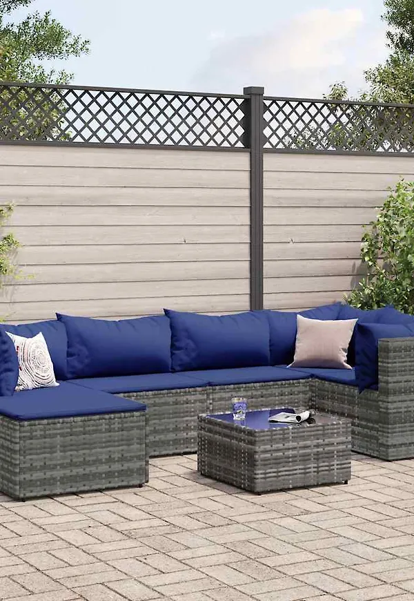 Grå vidaXL-loungegrupp i fantastiskt fin modell.