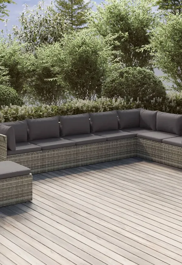 Grå vidaXL-utemöbel i moderiktig modell.