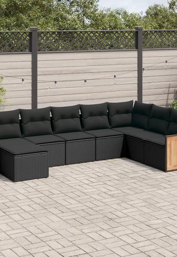 Svart vidaXL-loungegrupp i skön modell.