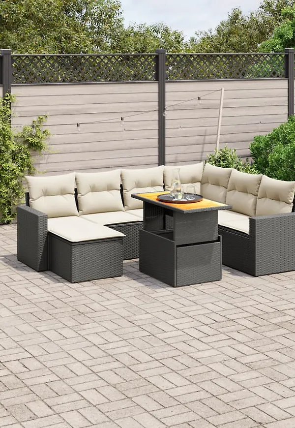 Vacker trädgårdsbord i svart från vidaXL.