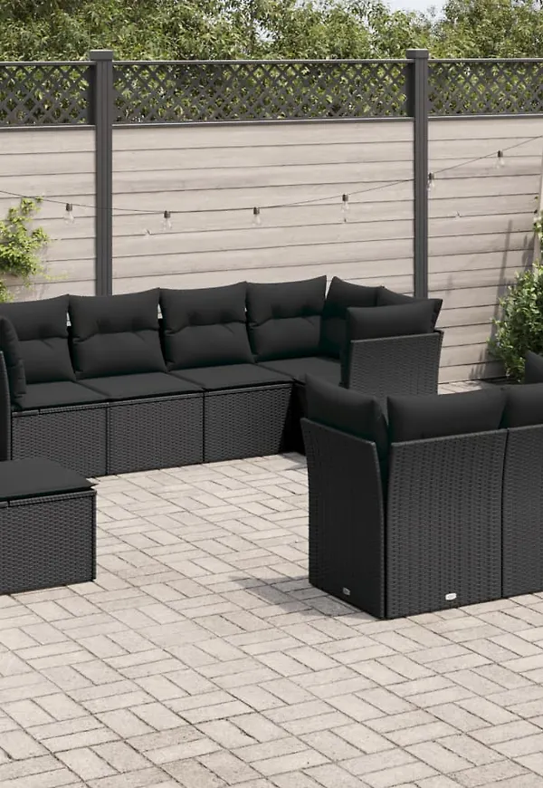 Jättefin loungegrupp i svart från vidaXL.