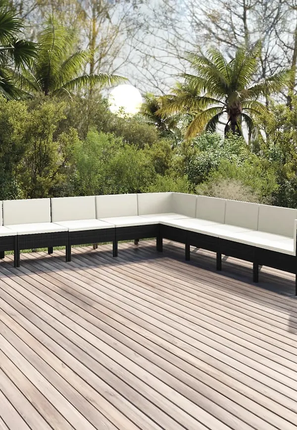 Svart vidaXL-trädgårdsgrupp i snygg modell.