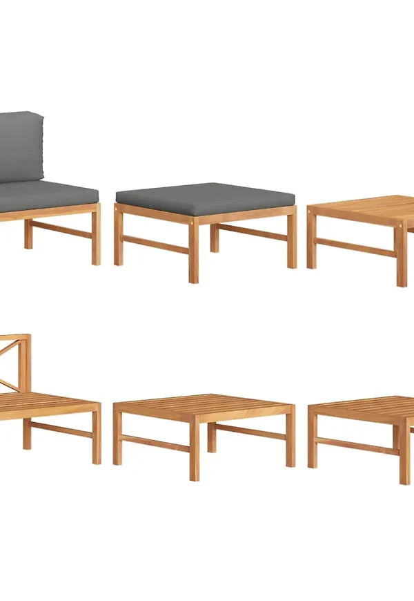 Klassisk vidaxl möbel i grå färg gjord i teak.