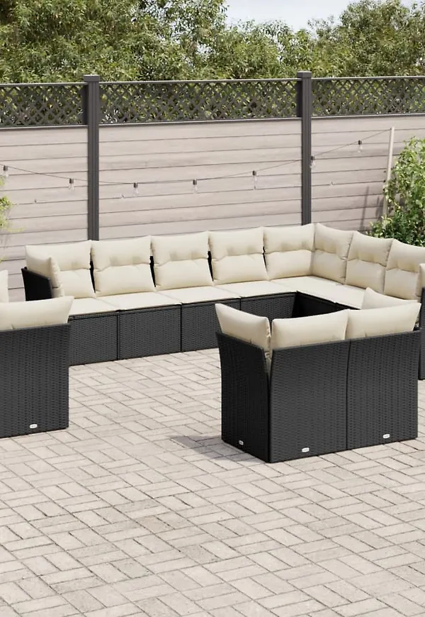 Svart vidaXL-loungegrupp i skön modell.