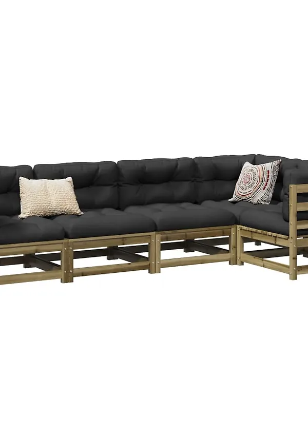 Fantastiskt snygg bomullssoffgrupp i brunt från vidaXL.