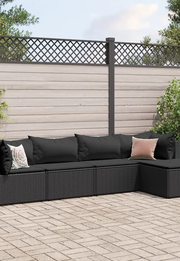 Svart vidaXL-loungegrupp i snygg modell.