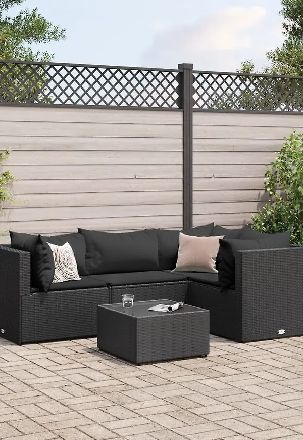 Svart vidaXL-möbelgrupp i riktigt fin modell.