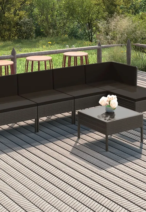 Snygg loungegrupp i grått från vidaXL.