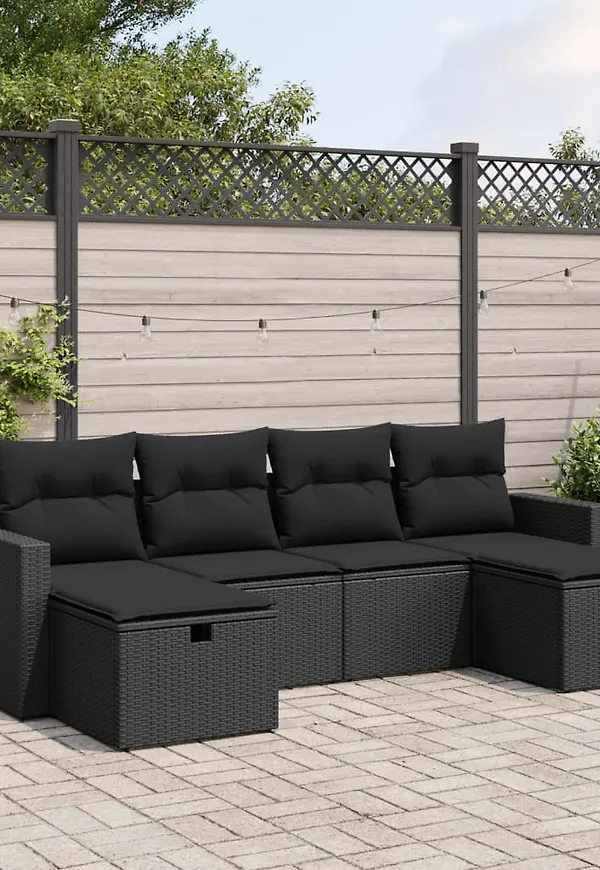 Komfortabel svart soffgrupp 2025 från vidaXL.