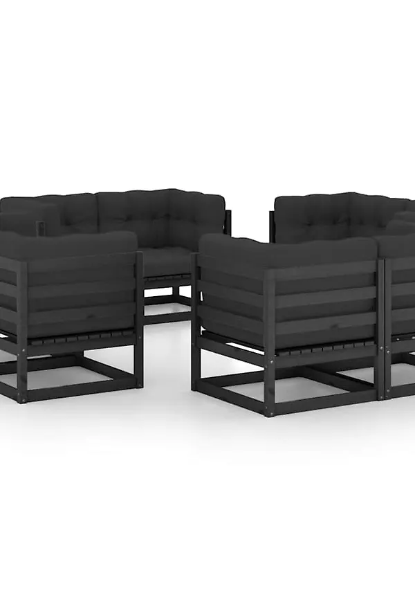 Svart vidaXL-loungegrupp i moderiktig modell.