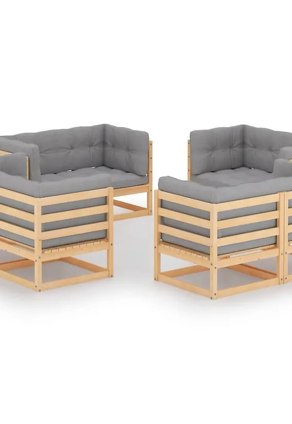 Grå vidaXL-loungegrupp i härlig modell.