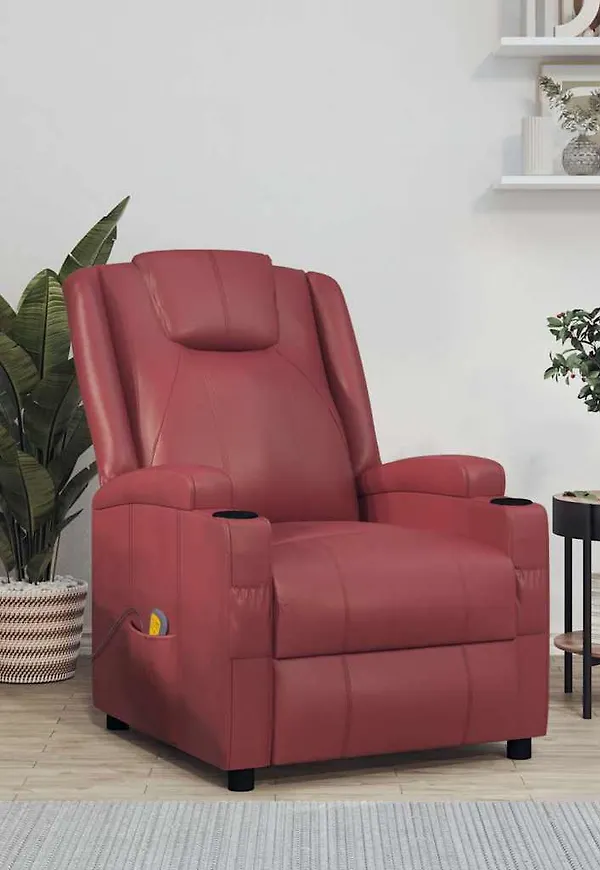 Röd vidaXL-massagefåtölj i exklusiv modell.