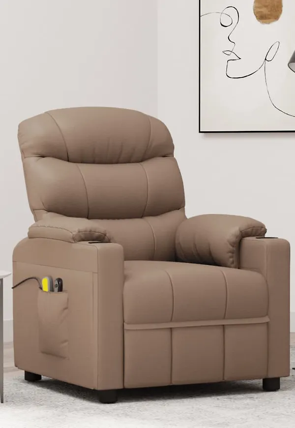 Elegant läderfåtölj i brunt från vidaXL.