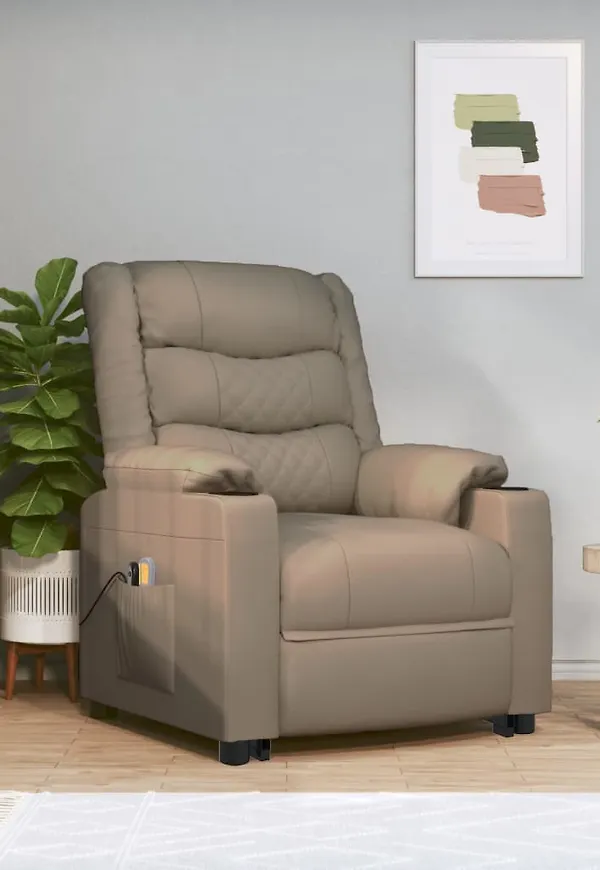 Snygg massagefåtölj i brunt från vidaXL.