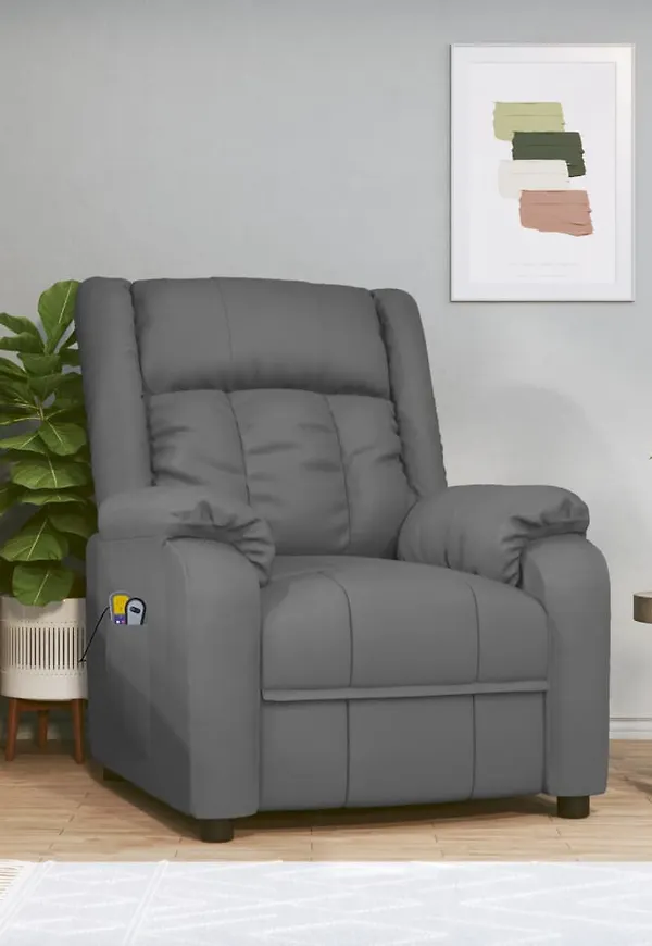 Otroligt snygg vidaxl stol i grå färg gjord i läder.