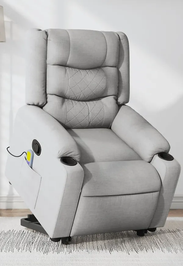 Grå vidaXL-fåtölj i moderiktig modell.