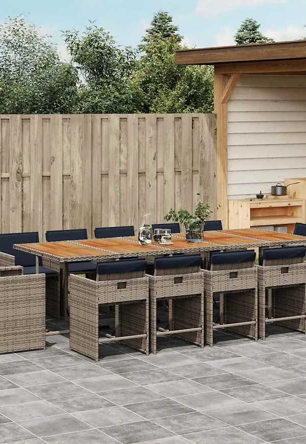 Grå vidaXL-trädgårdsbord i exklusiv modell.