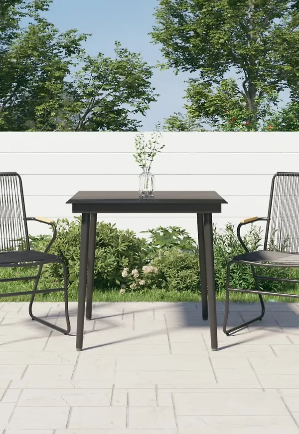 Moderiktig bord i svart färg gjord i teak.