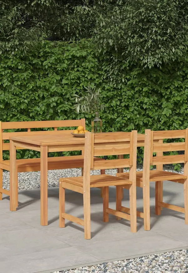 Jättesnygg middagsbord i teak från vidaXL.