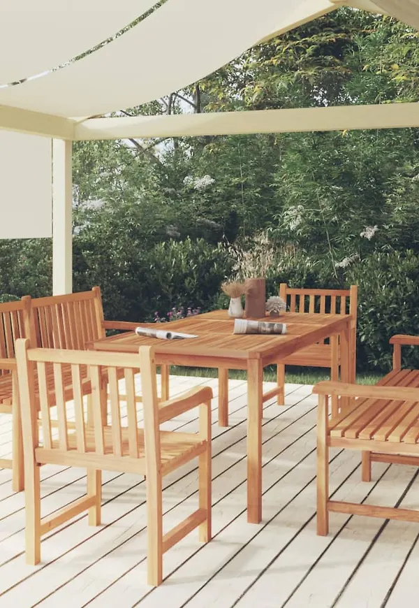 Ikonisk vidaxl bord i brun färg gjord i teak.