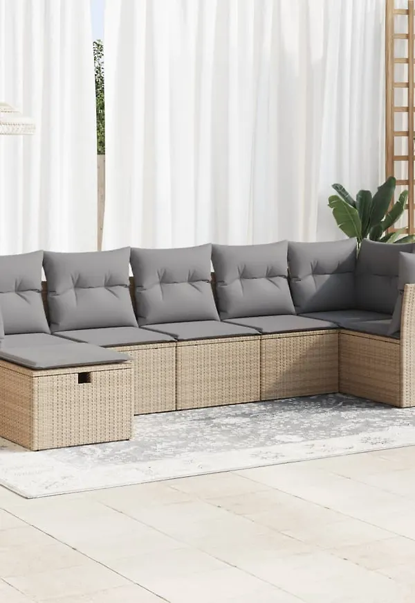 Beige vidaXL-möbelgrupp i vacker modell.