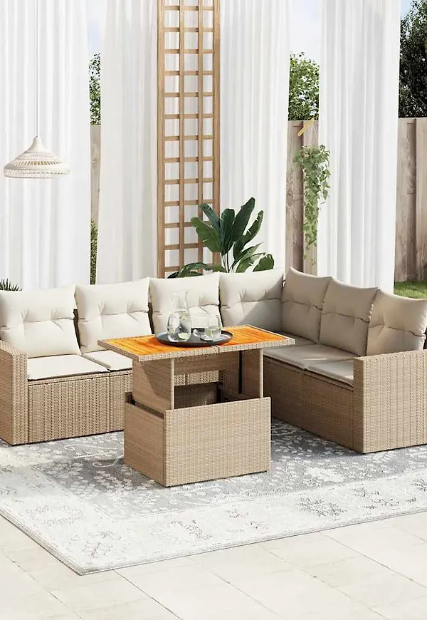 Riktigt fin beige matbord 2025 från vidaXL.