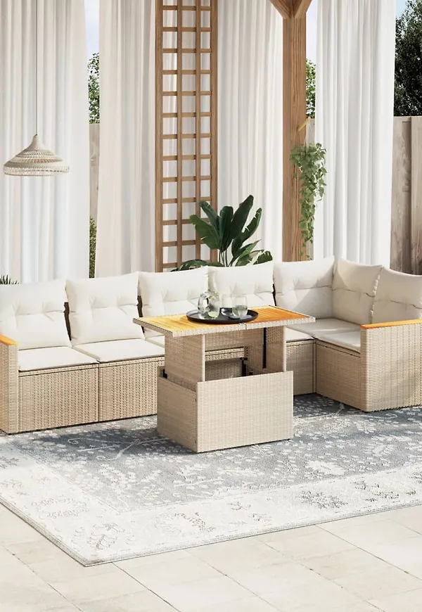 Otroligt fin matbord i beiget från vidaXL.