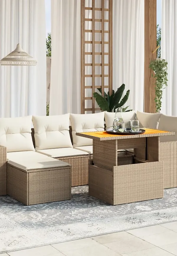 Riktigt snygg beige matbord 2025 från vidaXL.