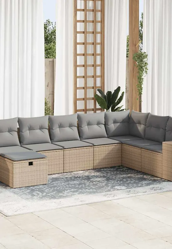 Beige vidaXL-matgrupp i skön modell.