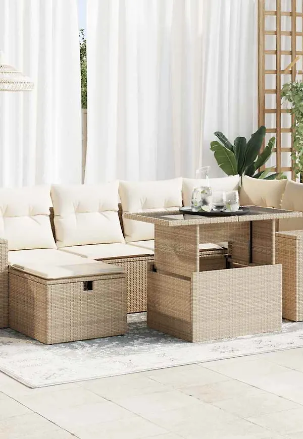 Mysig soffgrupp i beiget från vidaXL.