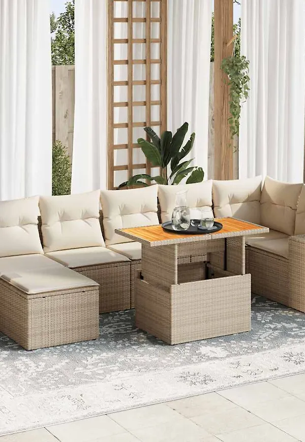 Beige VidaXL trädgårdsbord som passar perfekt till hösten 2025!