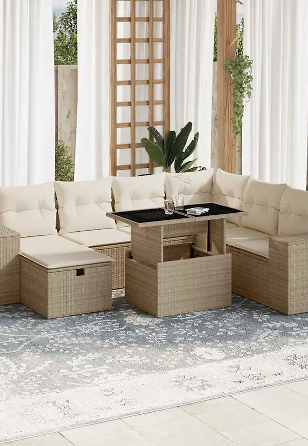 Elegant matbord i beiget från vidaXL.