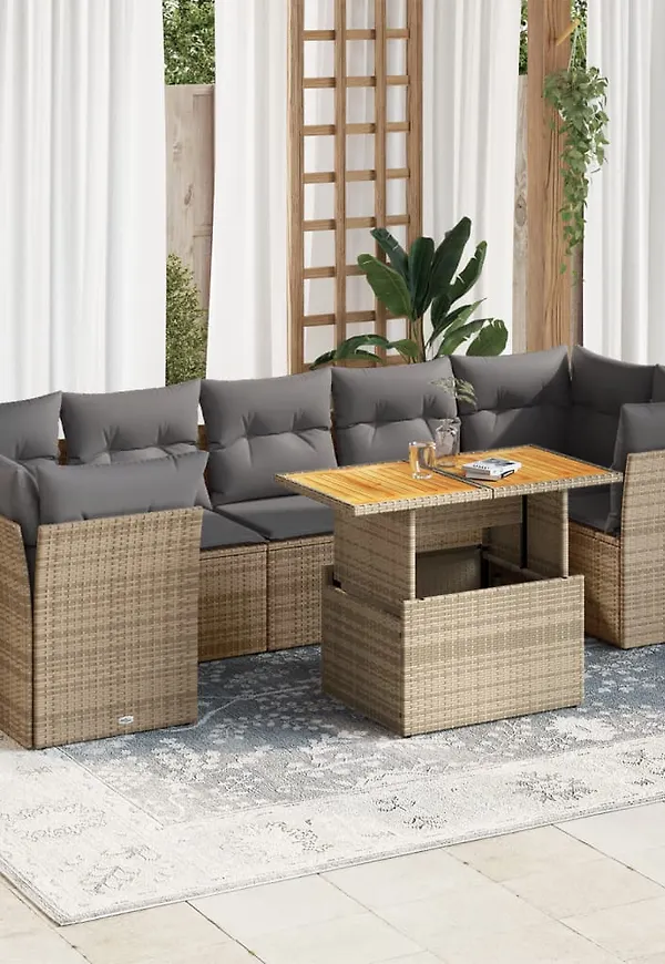 Beige VidaXL trädgårdsbord som passar perfekt till hösten 2025!