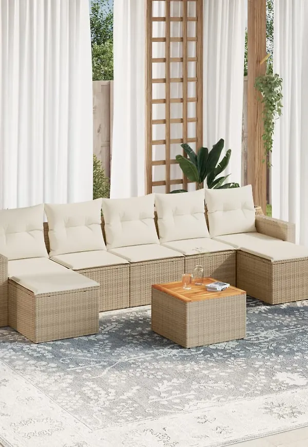 Härlig trädgårdsbord i beiget från vidaXL.